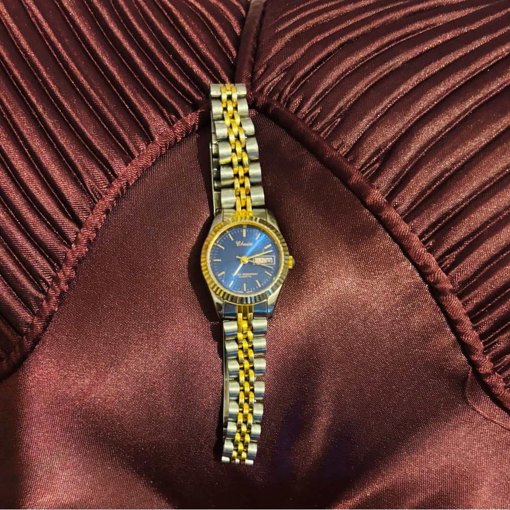 Blue and Gold Choice Watch with Silver